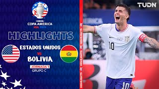 HIGHLIGHTS  Estados Unidos vs Bolivia  Copa América 2024  J1  TUDN [upl. by Nisbet]