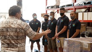 Moana Pasifika rugby players give local food bank a helping hand [upl. by Leiad]