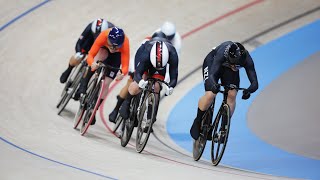 New Zealands Ellesse Andrews gold winning race in track women cycling keirin Paris Olympics 2024 [upl. by Gurtner191]