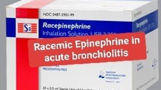 Adrenaline nebuliser in acute bronchiolitis [upl. by Noet]