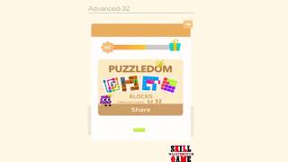 Puzzledom  Blocks  Advanced Level 1  50  Walkthrough [upl. by Walford]