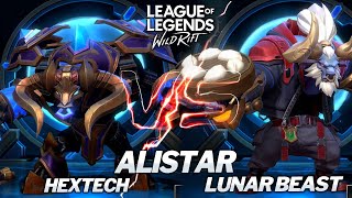 Hextech Alistar VS Lunar Beast Alistar Skins Comparison Wild Rift [upl. by Emanuel675]