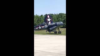 F4U Corsair Startup Take Off and Flybys [upl. by Adnirak]