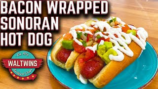 HOW TO MAKE THE BEST BACON WRAPPED SONORAN HOT DOGS ON THE GRIDDLE EASY GRIDDLE RECIPE [upl. by Hortensa]