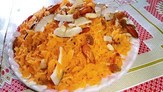 इस तरह बनाए ईद पर जर्दा चावल पुलाव आसान तरीके से  meethe chabal recipe  zarda rice recipe [upl. by Arekahs]