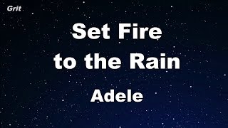 Set Fire To The Rain  Adele Karaoke 【No Guide Melody】 Instrumental [upl. by Artimed29]