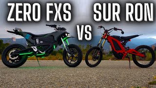 ZERO FXS vs 72v Sur Ron  Drag Race amp Wheelies [upl. by Winfield]