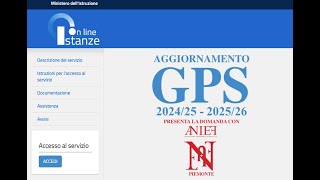 GPS 20242026 il tutorial per la presentazione della domanda [upl. by Kiki]