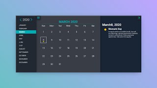 How To Make Event Calendar using HTML and CSS  Create Calendar With HTML CSS JS [upl. by Rod456]