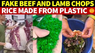 Scary Counterfeit Foods In China Fake Beef and Lamb ChopsRice Made from PlasticAluminum Dumplings [upl. by Vevay]