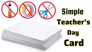 Simply Teachers Day Card Idea Teachers Day Gifts  Greeting Card For Teacher White paper craft [upl. by Yaras662]