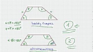 Miary kątów w trapezach  Matematyka Szkoła Podstawowa i Gimnazjum [upl. by Ricca674]