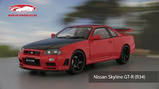 ckmodelcarsvideo Nissan Skyline GTR R34 Baujahr 1999 rot 118 Solido [upl. by Hurley]