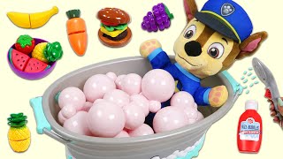 Paw Patrol Pups Eat After A Bubble Bath [upl. by Seessel]