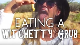 Eating a Witchetty Grub in The Outback of Australia [upl. by Corley]