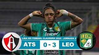 Atlas Femenil vs Leon 03 Resumen Goles 2024 [upl. by Caasi]