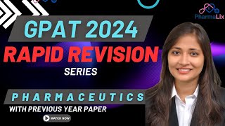 GPAT Rapid Revision Series 02  Pharmaceutics MCQs  GPAT 2024 Exam mock Question  By Akanksha mam [upl. by Nnodnarb]