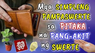 MGA SIMPLENG PAMPASWERTE SA PITAKA NA PANGAKIT NG SWERTE [upl. by Aihtnyc]