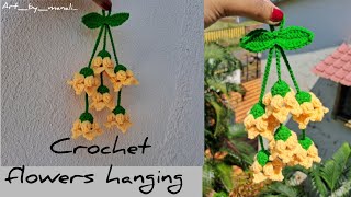 DIY crochet flowers hangingcrochet carhangingcrochet keychain making easy tutorial flowershanging [upl. by Adnwahsar677]