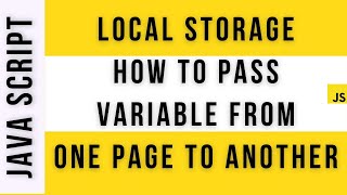 javascript local storage pass value one html web page to another [upl. by Aksehcnarf]