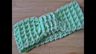 Easy Crochet Headband Ear Warmer adult 21quot22quot tutorial Waffle stitch [upl. by Beekman529]