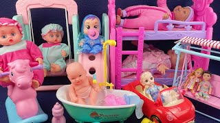 9 Minutes Satisfying with Unboxing Cute Doll Swing ToysBaby Stroller Playset Toys  ASMR [upl. by Damek]