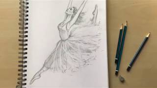 Drawing tutorial HOW TO DRAW A BALLERINAS LEAP with Natalka Barvinok Lesson16 [upl. by Llemrej]