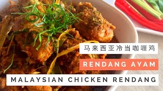 Malaysian Chicken Rendang Recipe Rendang Ayam 马来西亚冷当咖喱鸡  Huang Kitchen [upl. by Joacimah]