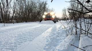 Snowmobile Trail Grooming  Ontonagon County Michigan [upl. by Amimej]