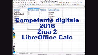 Competente digitale 2016  Ziua 2  Subiectul IV  LibreOffice Calc [upl. by Enovi]