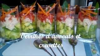 Recette facile n°2 Verrines à lavocat et aux crevettes [upl. by Linette]