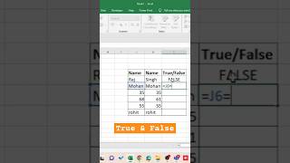 advanceexcel Excel Easy Tips🔥 determine TrueFalse  True False Function ⚡True and False in excel [upl. by Yrogerg413]