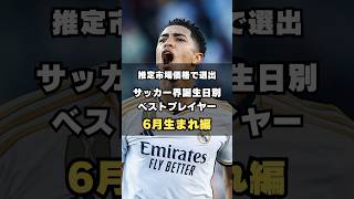 【6月生まれ世界No1は？】現役選手のみ選出！サッカー界誕生日別ベストプレイヤー サッカー football ベリンガム [upl. by Enneirb]