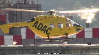 RTH Christoph 22 LandungStart am Marienhospital Stuttgart aus 2 Perspektiven [upl. by O'Brien]