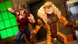 Marvel Legends Wolverine 50th Anniversary Logan amp Sabertooth 2Pack Action Figure Review Hasbro XMen [upl. by Bohlen543]