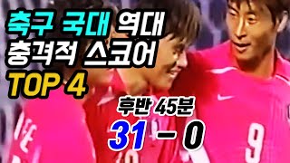 국대 축구 충격적이고 황당한 스코어 TOP 4 [upl. by Rusert]