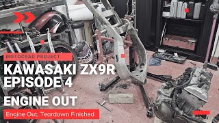 Kawasaki ZX9R Project  Episode 4  Engine Out [upl. by Eimmelc857]