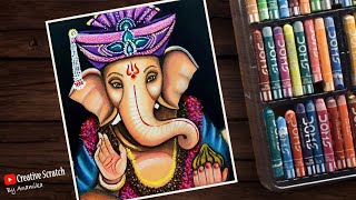 Ganpati Drawing Easy Step by Step  Ganesh Drawing Easy Step by Step with Colour ganeshchaturthi [upl. by Aleahs]