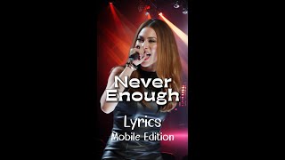 Loren Allred  Never Enough Lyrics from The Greatest Showman soundtrack lyricsmobileedition [upl. by Anirrak133]