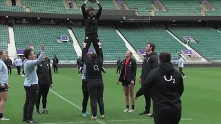 The Duchess of Cambridge plays with England rugby team [upl. by Adnaugal454]