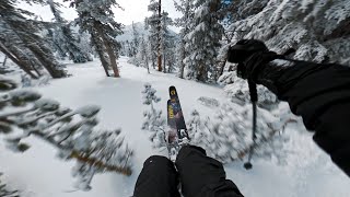 Rock Drops and Pow at Mammoth Mountain  POV [upl. by Laeynad834]