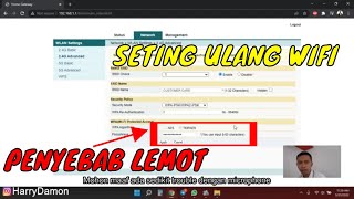 TUTORIAL SETING ULANG WIFI INDIHOME CARA GAMPANG AGAR TIDAK LEMOT [upl. by Airenahs]