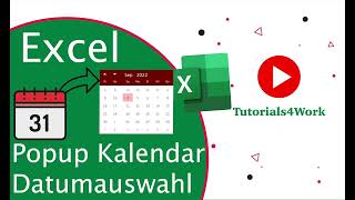 ExcelKalender Datumseingabe mit PopupKalenderAddon  einfach und schnell [upl. by Eisele463]