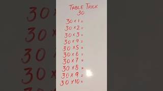 Table trick Times Table Table of 30 maths geomaths26 mathstricks [upl. by Veronika776]