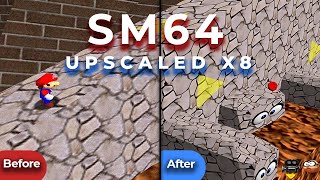 Super Mario 64 Textures Upscaled Using AI x8 [upl. by Eissolf]