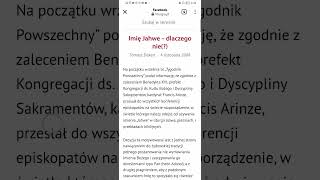 Papiestwo ZAKAZUJE Używania Imienia YHVH Dowody z 2008 r [upl. by Zetnas]