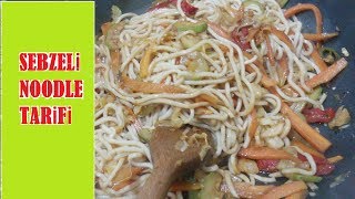 Chinese Vegetable Noodles Recipe  Çin Usulü Sebzeli Noodle Tarifi [upl. by Etnemelc580]