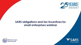 SARS tax obligations and incentives for small enterprises [upl. by Knighton]