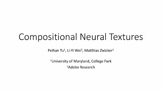 SIGGRAPH Asia 2024 Compositional Neural Textures  Fast Forward [upl. by Lirpa580]