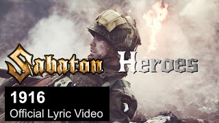 SABATON  1916 Official Lyric Video [upl. by Michon]